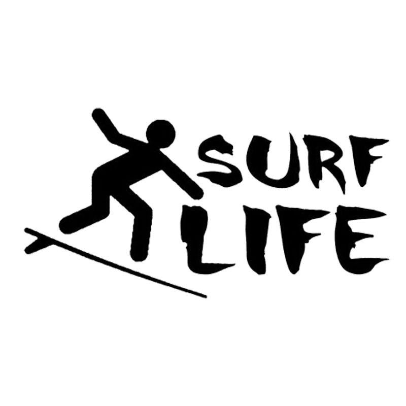 New Hot 14.4CM*7.2CM SURF LIFE Funny Cute Styling Window Sticker Decal