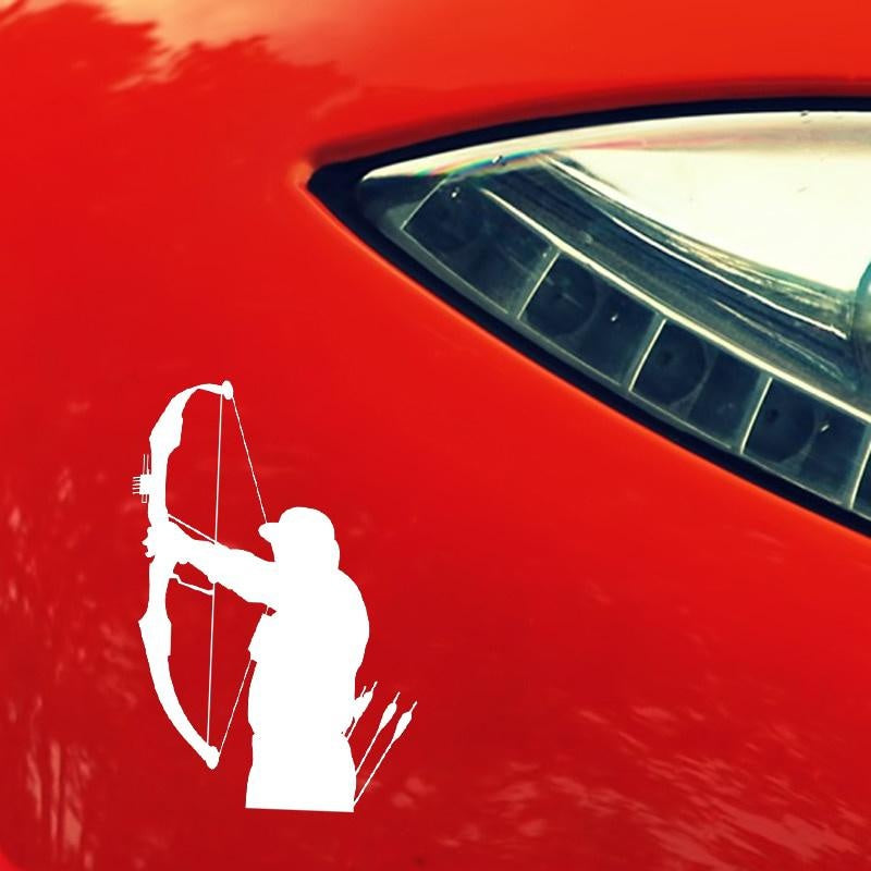 10.7CM*15.4CM Bow Arrow Hunt Hunting Truck Window Vinyl Decal Car Sticker Black Silver C10-02258