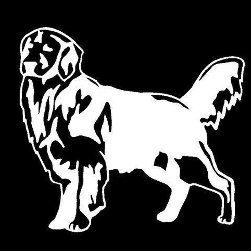 12.7*11.6CM Golden Retriever Dog Funny Animal Car Stickers Classic Car Styling Accessories Black/Sliver C6-1185