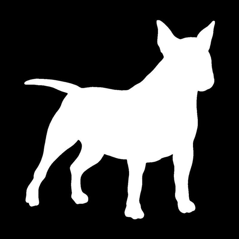 12.7*12.2CM Miniature Bull Terrier Dog Animal Window Glass Decorative Decals Fashion Car Stickers Black/Sliver C6-0255