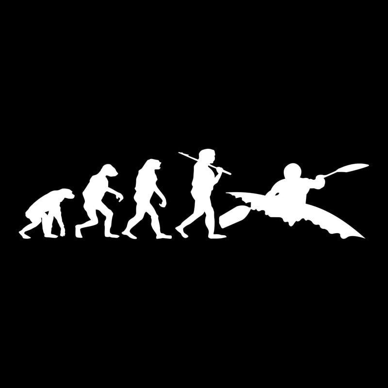 19.2*5CM The Evolution Of The Human Personality Kayaking Car Stickers Stylish Motorcycle Vinyl Decals Black/Silver C7-0407