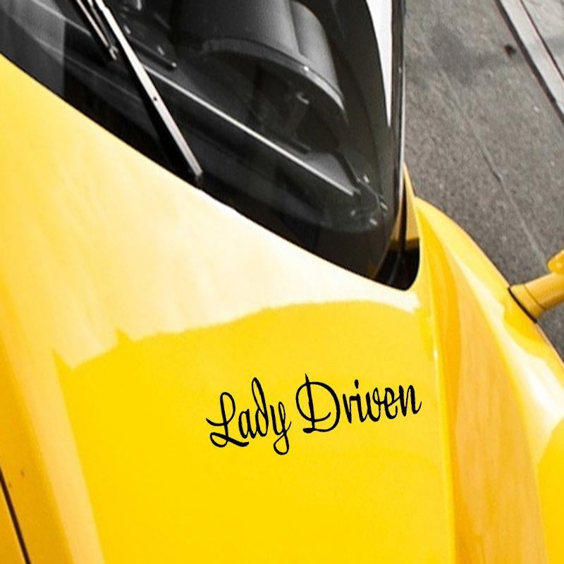 12.5CM*4.8CM Lady Driven Drive Stick Decal Vinyl Funny Car Sticker Black/Silver C10-01839