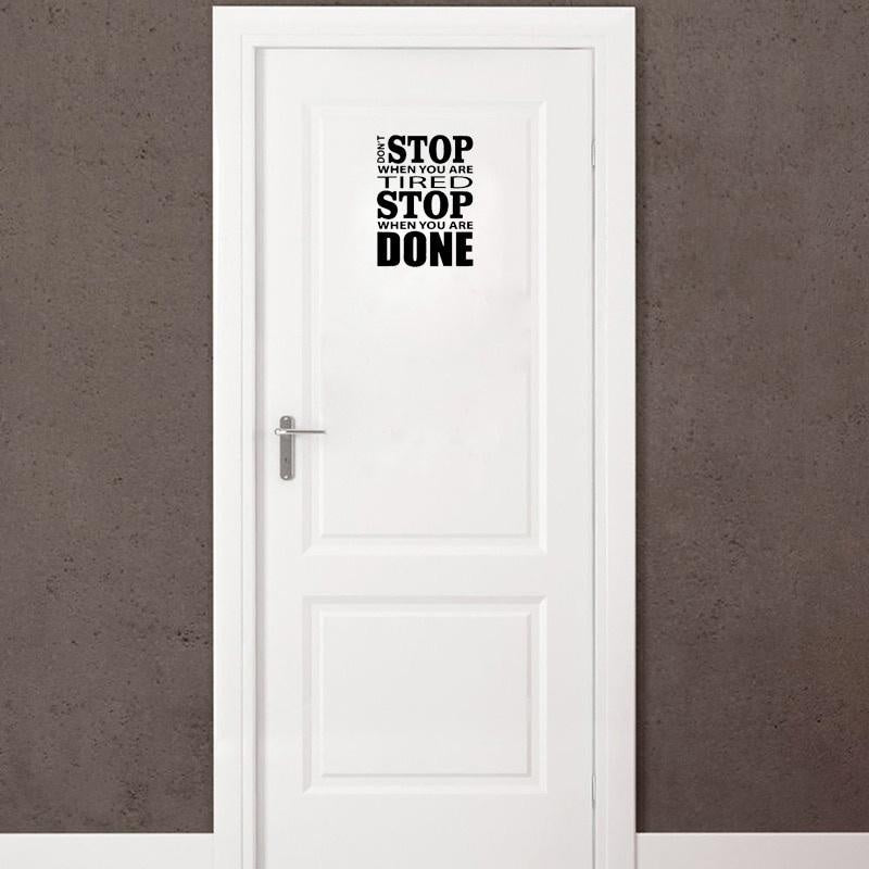 18.3*25CM DON'T STOP GYM Fitness Wall Sticker Classic Room Door Decor Decal D1-0307
