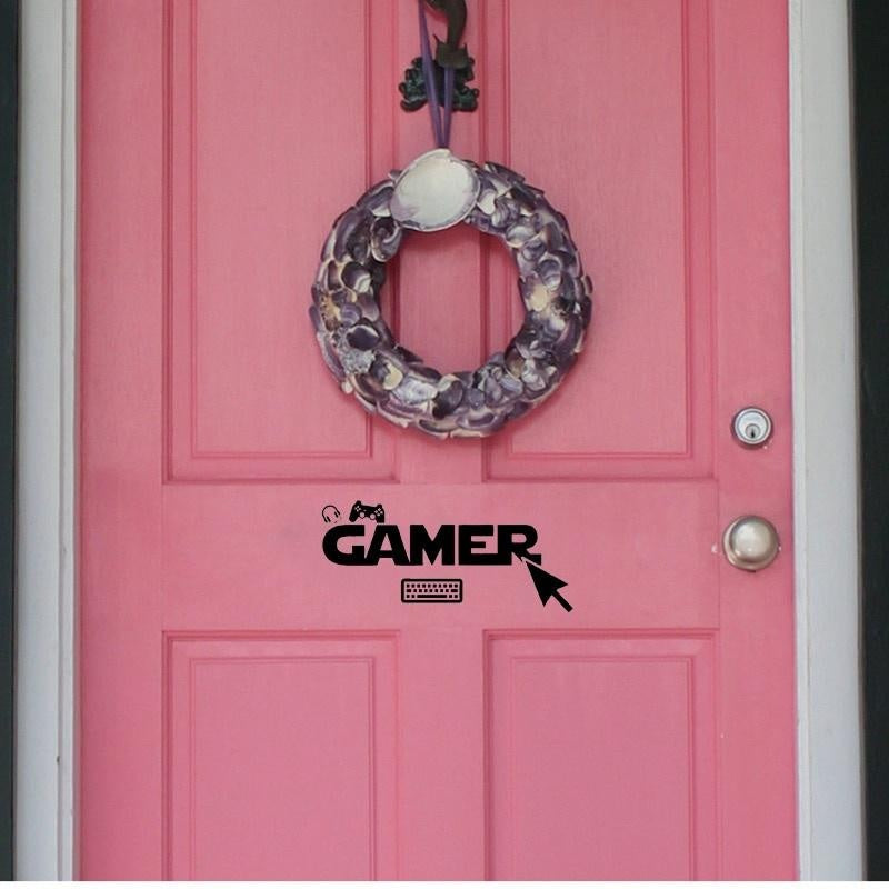 25*11.2CM GAMER Gamepad PC Mouse Wall Sticker Room Door Decals Home Decor D1-0118
