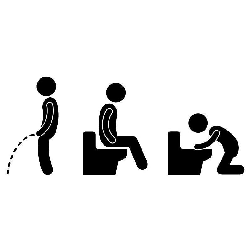25*10.3CM Personality Toilet Icon Picto Vinyl Door Sticker Stylish Home Decoration Accessories Wall Sticker A2249