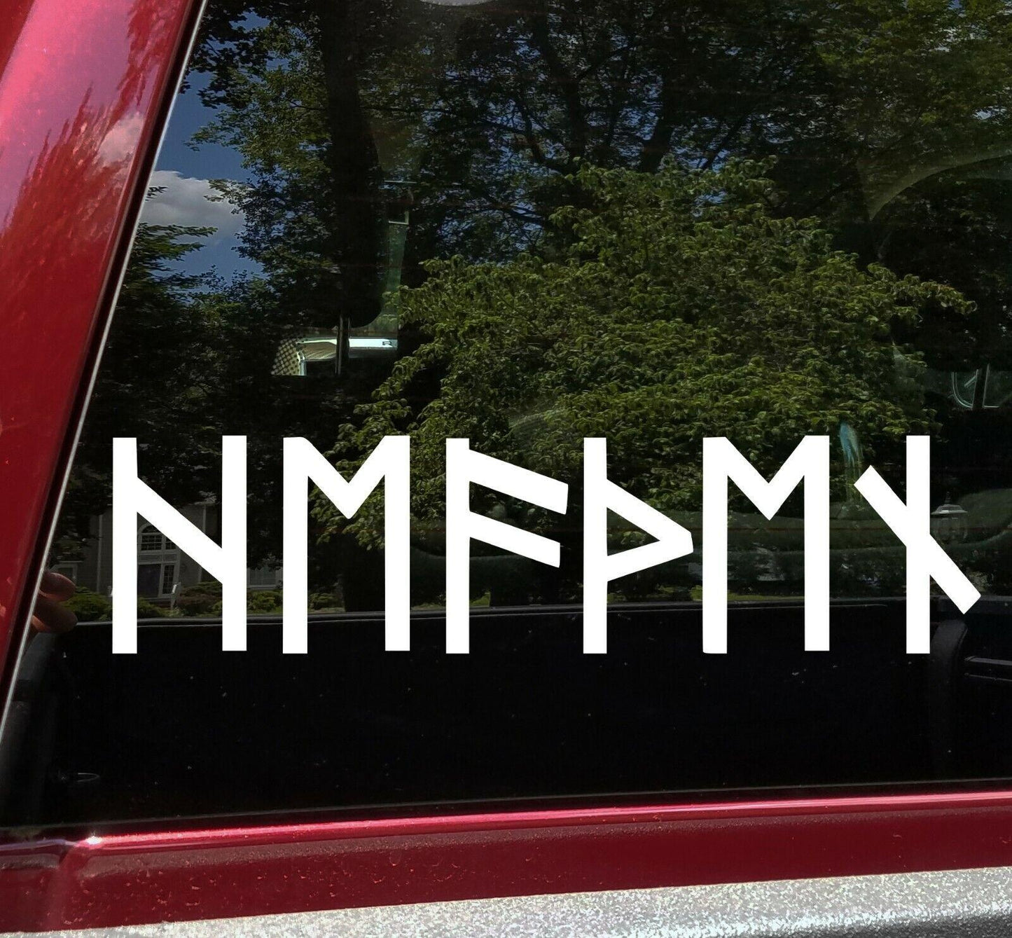20inch Heathen in Norse Runes Vinyl Decal - Nordic Viking Futhark - Die Cut Sticker
