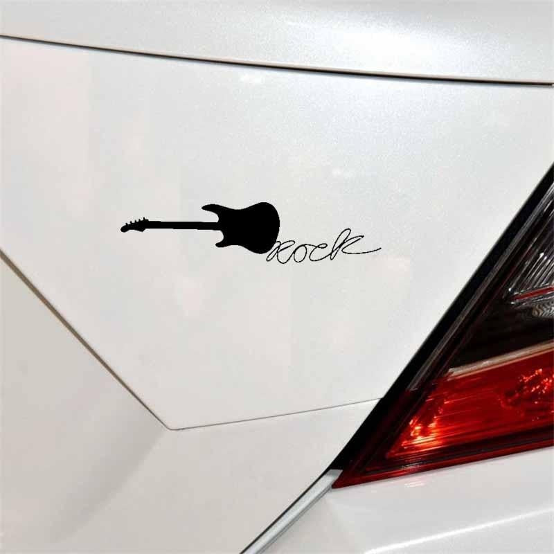 12.7CM*3CM Rock Guitar Vinyl Car Sticker Decals Black/Silver Motorcycle C13-000510