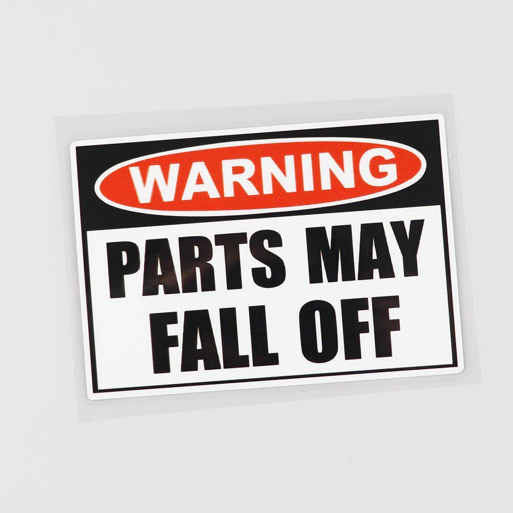 2pcs 11.5CM×7.8CM Cool Warning Parts May Fall Off Decal PVC Car Stickers