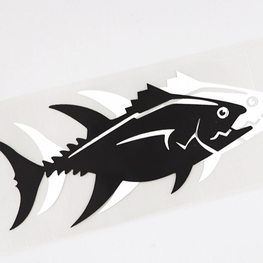 16.3CM×7.7CM Marine Animal Fish Decal Black/Silver Vinyl Car Stickers