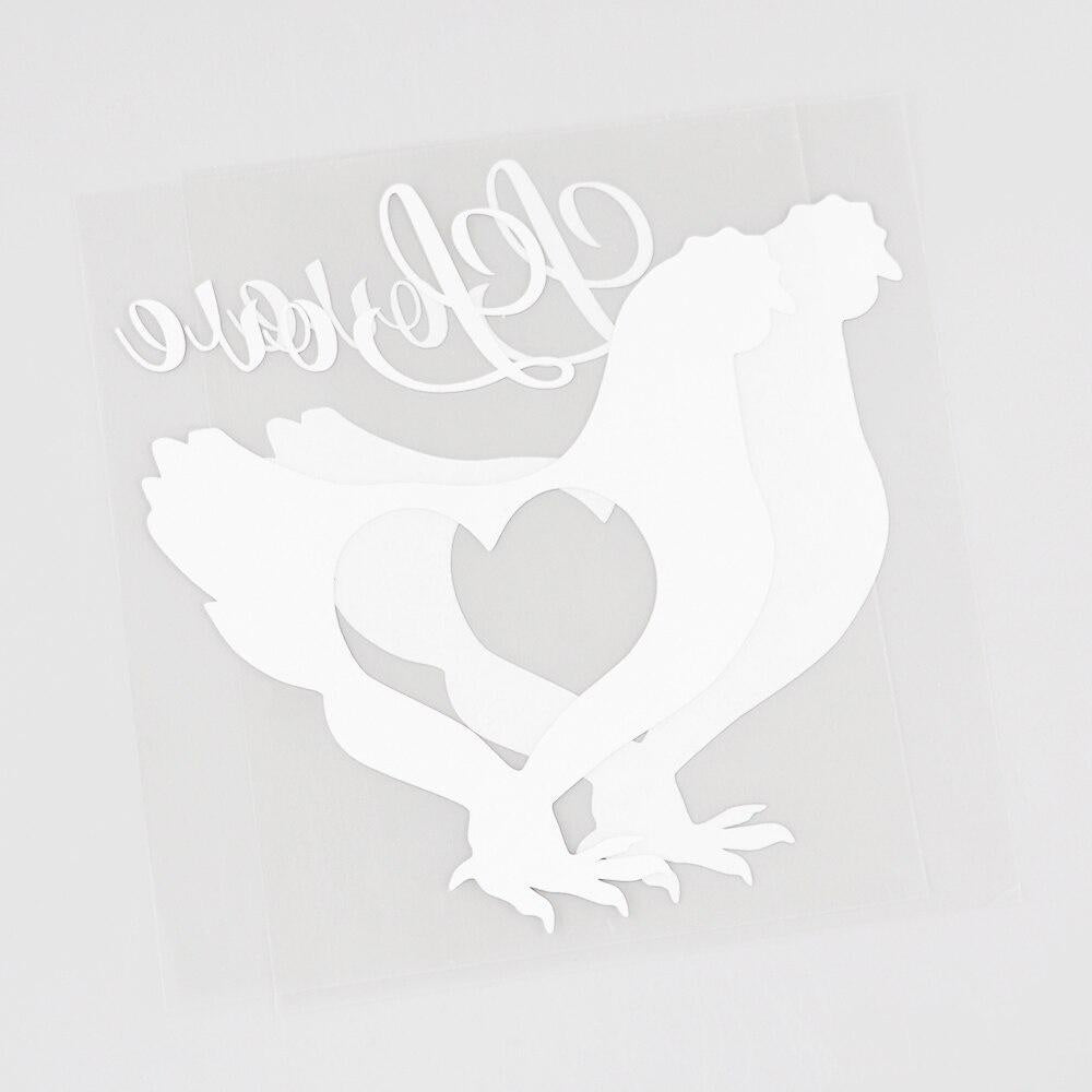 11.6CM×13CM Interesting Animal Love Rooster Farm Car Sticker Black/Silver Vinyl