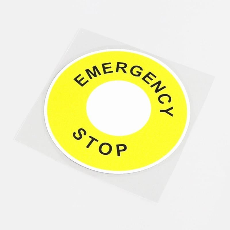10CM*10CM Yellow Warning Mark EMERGENCY STOP Decal Car Sticker PVC