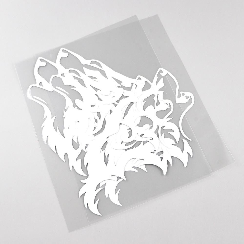 12.4CMX16.7CM Two Wolves Wolf Head Tribal Southwestern Decals Vinyl Car Sticker