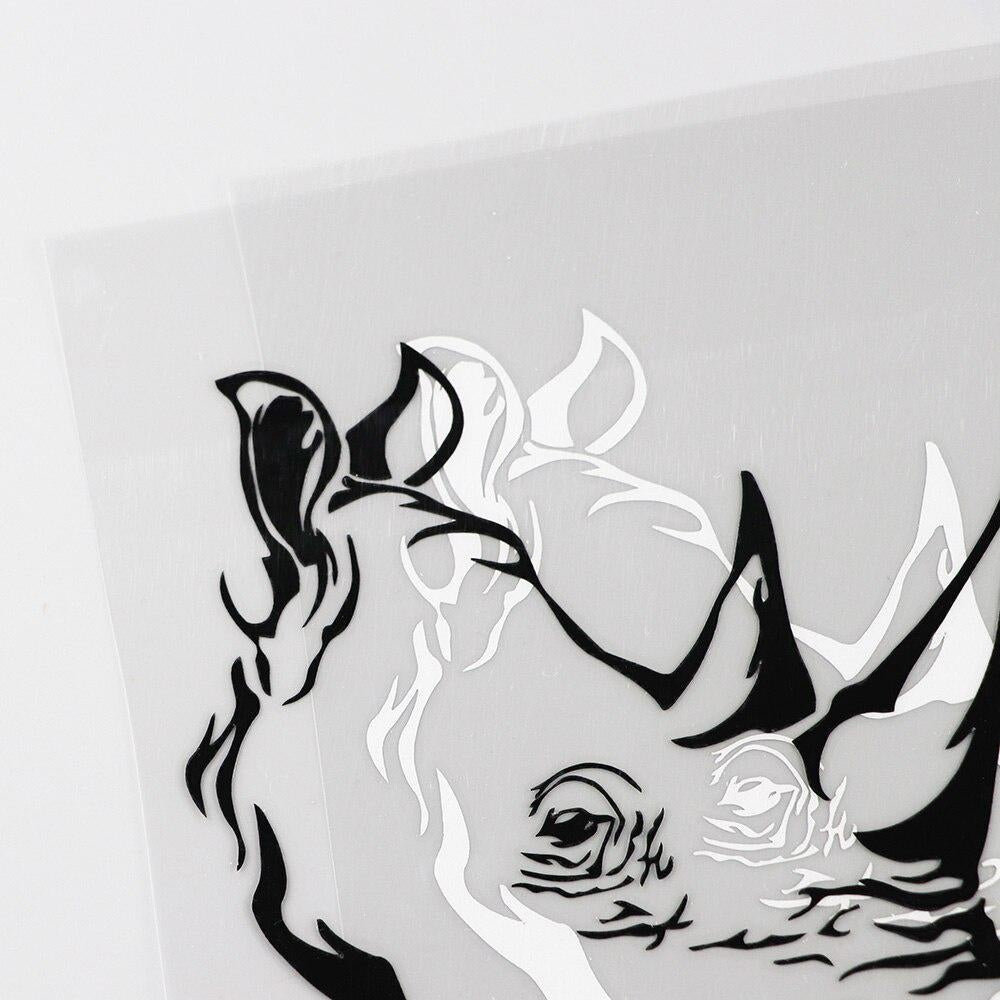 14.6CMX14.9CM Waterproof Animal Tribal Rhino Aggression Predator Vinyl Car Sticker