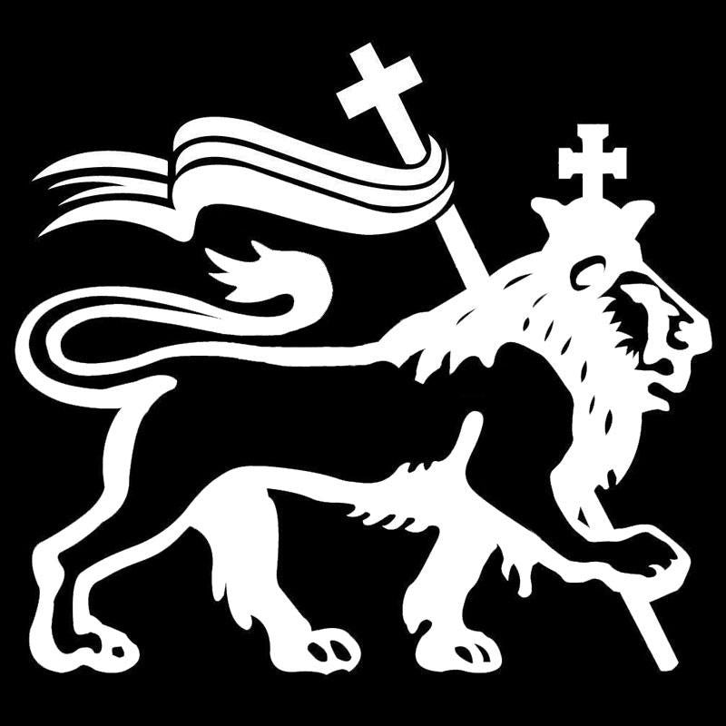 High-quality 18.5*16.8CM Rasta Lion Of Judah Classic Car Styling Decals Vinyl Car Body Decal Accessories Black/Silver S1-2605
