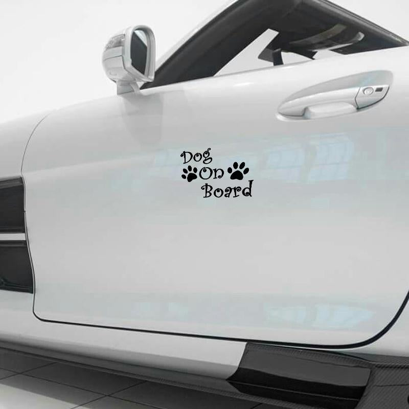 NEW Dog on Board Car Sticker Car-styling Stylish Pet Footprint Paw Puppy Stickers Decals Auto Decoration Accessories