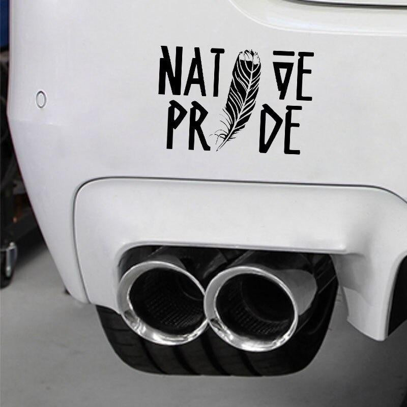 15*10CM Fashion Native Pride FEATHER Decals Vinyl Car Stickers Black/Silver