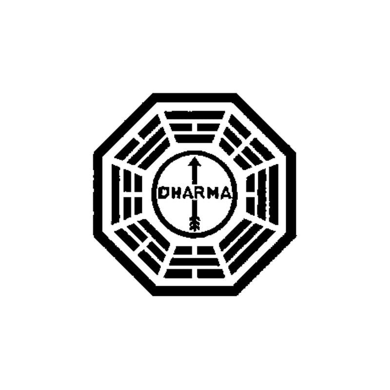 15CM*15CM Lost Dharma Initiative Personality Vinyl Car Sticker Black/Silver Decoration Decal