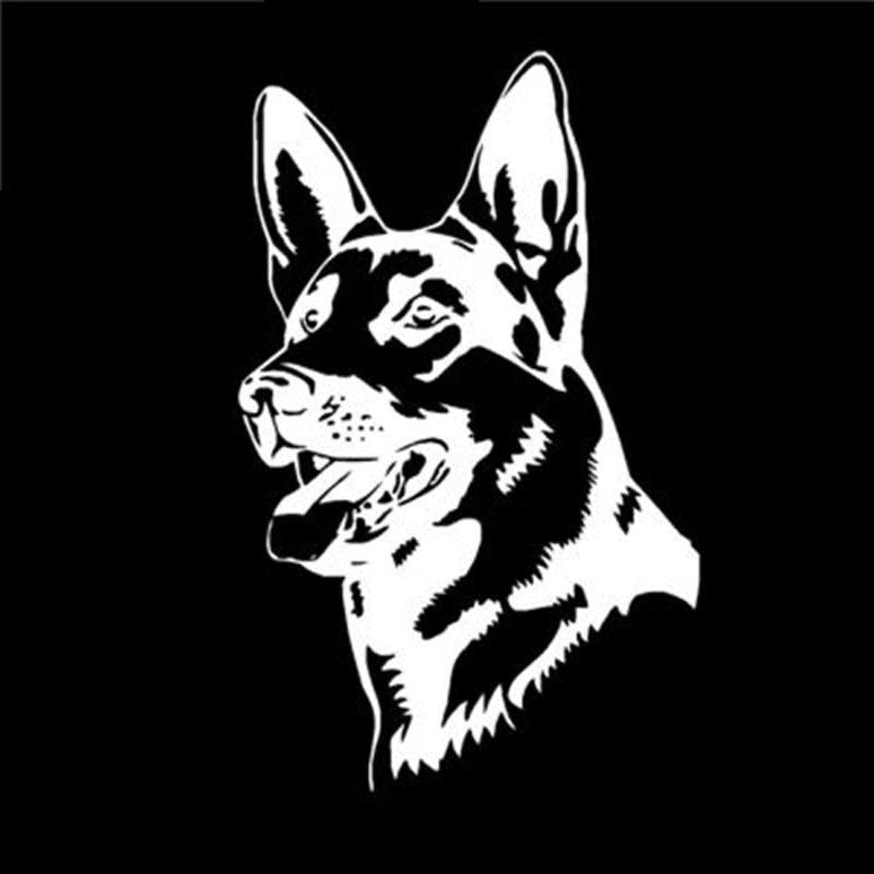 New Brand 8*12.8CM GERMAN SHEPHERD DOG Animal Car Stickers Classic Personality Decals Black/Silver C6-1371