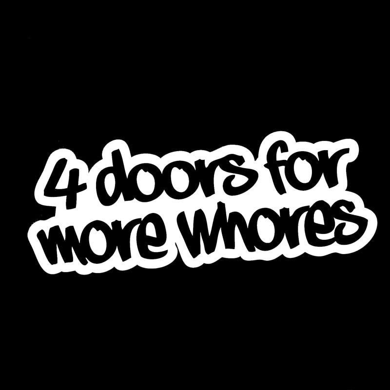 2020 NEW 15*6.2CM 4 DOORS FOR MORE WHORES Interesting Car Styling Accessories Funny Car Window Decal Stickers Black/Silver C9-0105