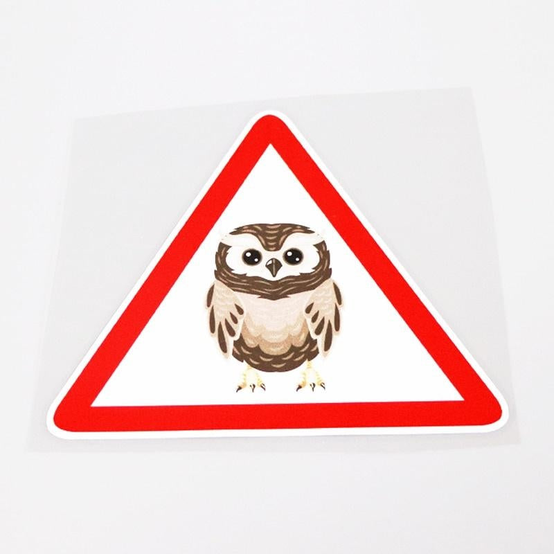 13.2CM*11.3CM Fun Animal Owl Car Sticker Warning Mark Decal PVC Waterproof 13-0900