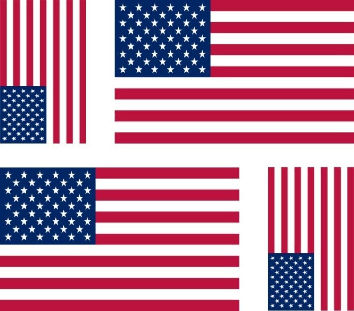 Set of 4x sticker vinyl car bumper decal outdoor USA flag american united states