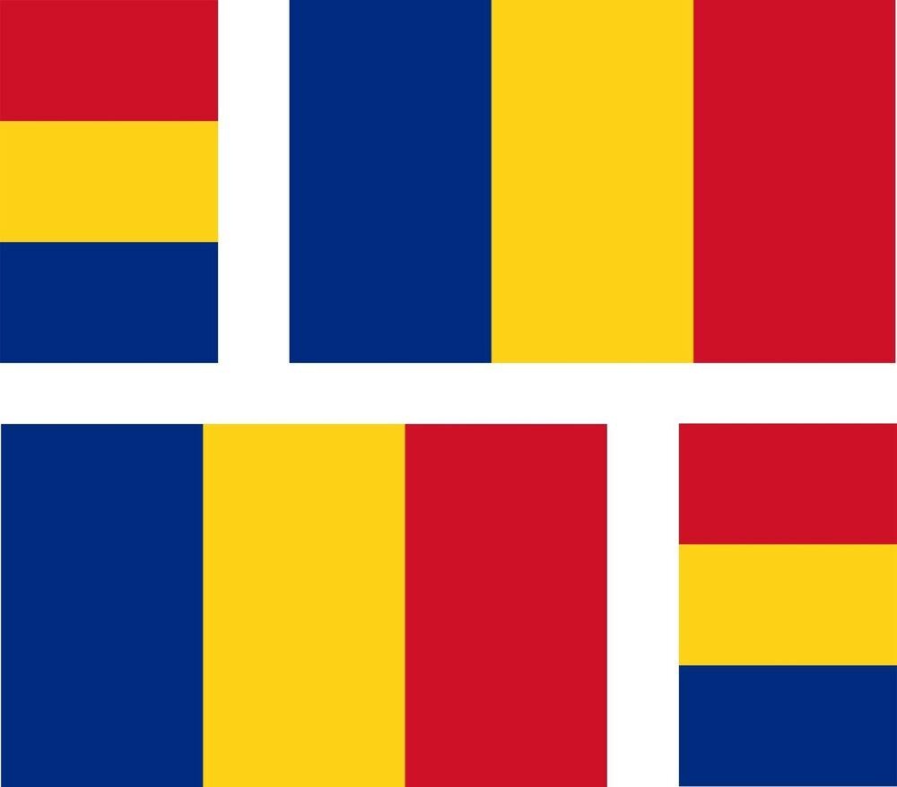 Set of 4x Sticker Vinyl Car Bumper Decal Outdoor Car Moto World Flag Romania