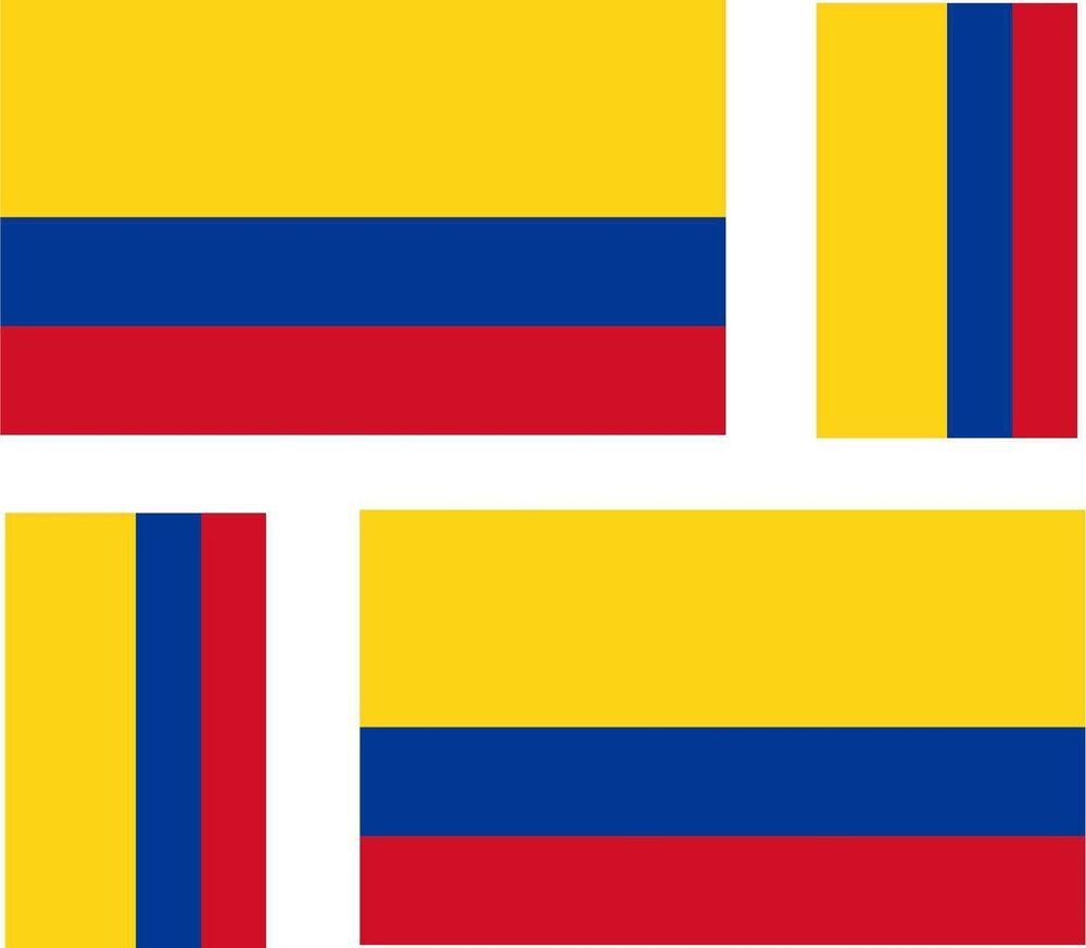 Set of 4x sticker vinyl car bumper decal outdoor car moto world flag colombia