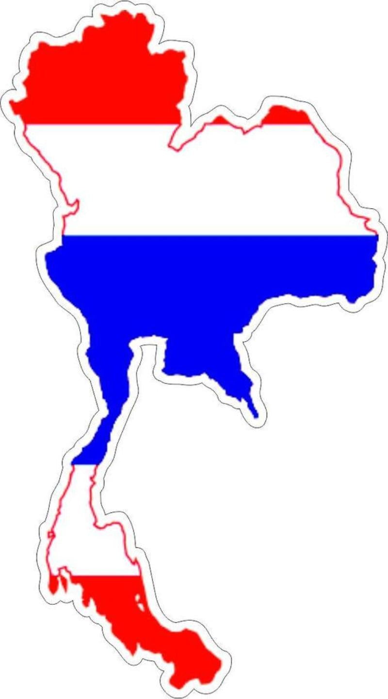 4Pcs Sticker car moto map flag vinyl outside wall decal thailand