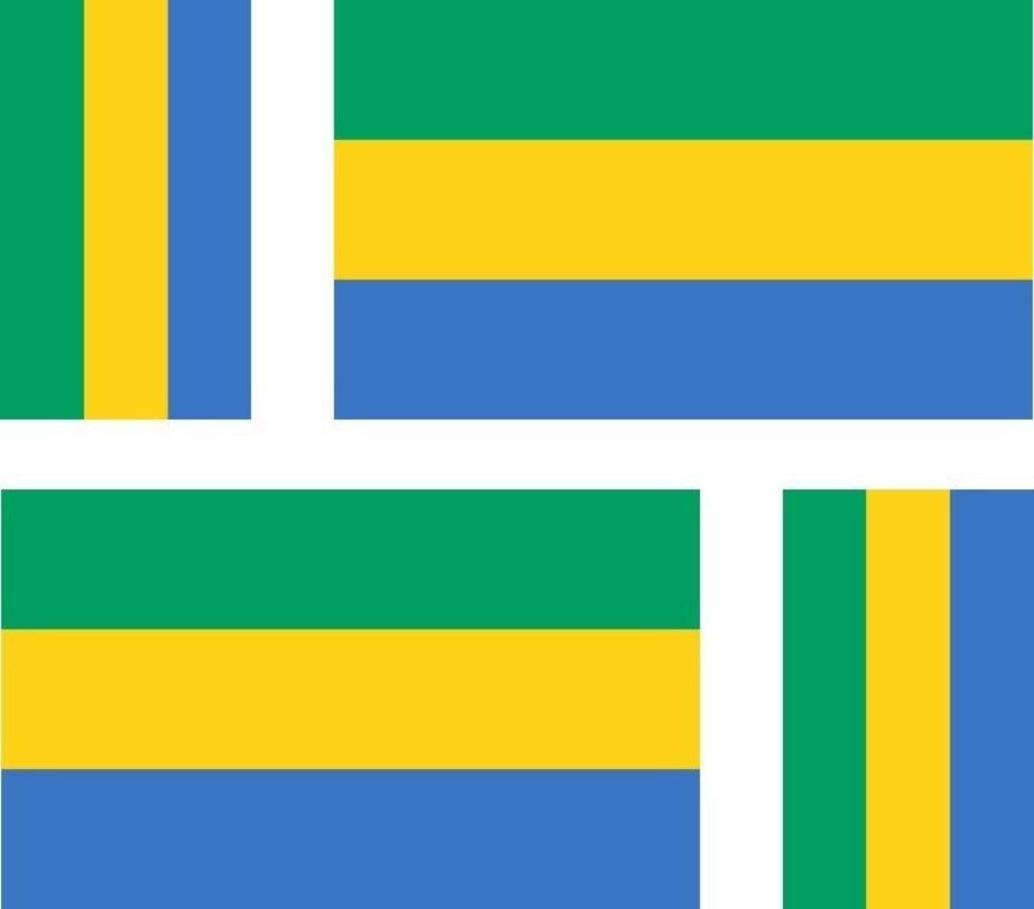 Set of 4x Sticker Vinyl Car Bumper Decal Outdoor Car Moto World Flag Gabon