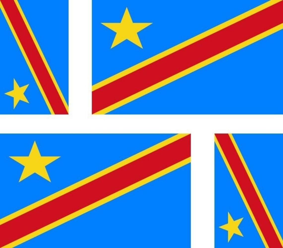 Set of 4x Sticker Vinyl Car Bumper Decal Outdoor World Flag Congo Republic Rdc