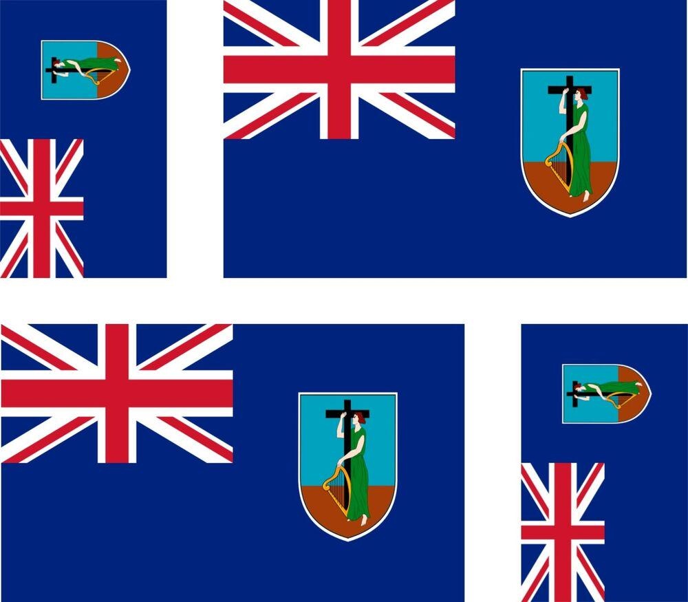 Set of 4x Sticker Vinyl Car Bumper Decal Outdoor Car Moto World Flag Montserrat