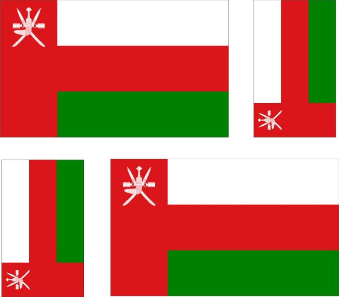Set of 4x Sticker Vinyl Car Bumper Decal Outdoor Car Moto World Flag Oman