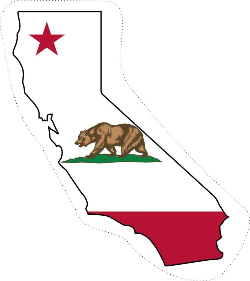 4X Sticker Decal Car Bike Bumper California Flag Map Usa United States