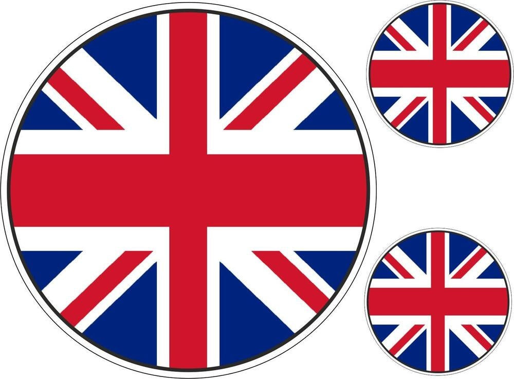 Set 3x Sticker Decal Car Bike Bumper Uk United Kingdom Flag Map