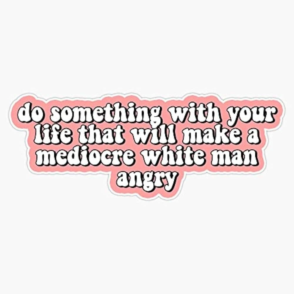 4X Do Something with Your Life That Will Make A Mediocre White Man Angry Bumper Sticker Vinyl Decal 5 Inches