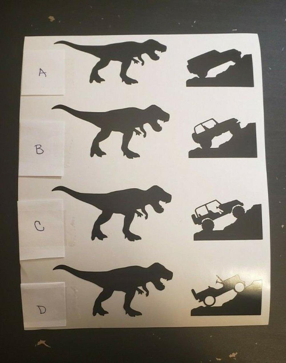Jurassic Mini T-Rex Dinosaur Decal Car Vinyl Sticker Windshield
