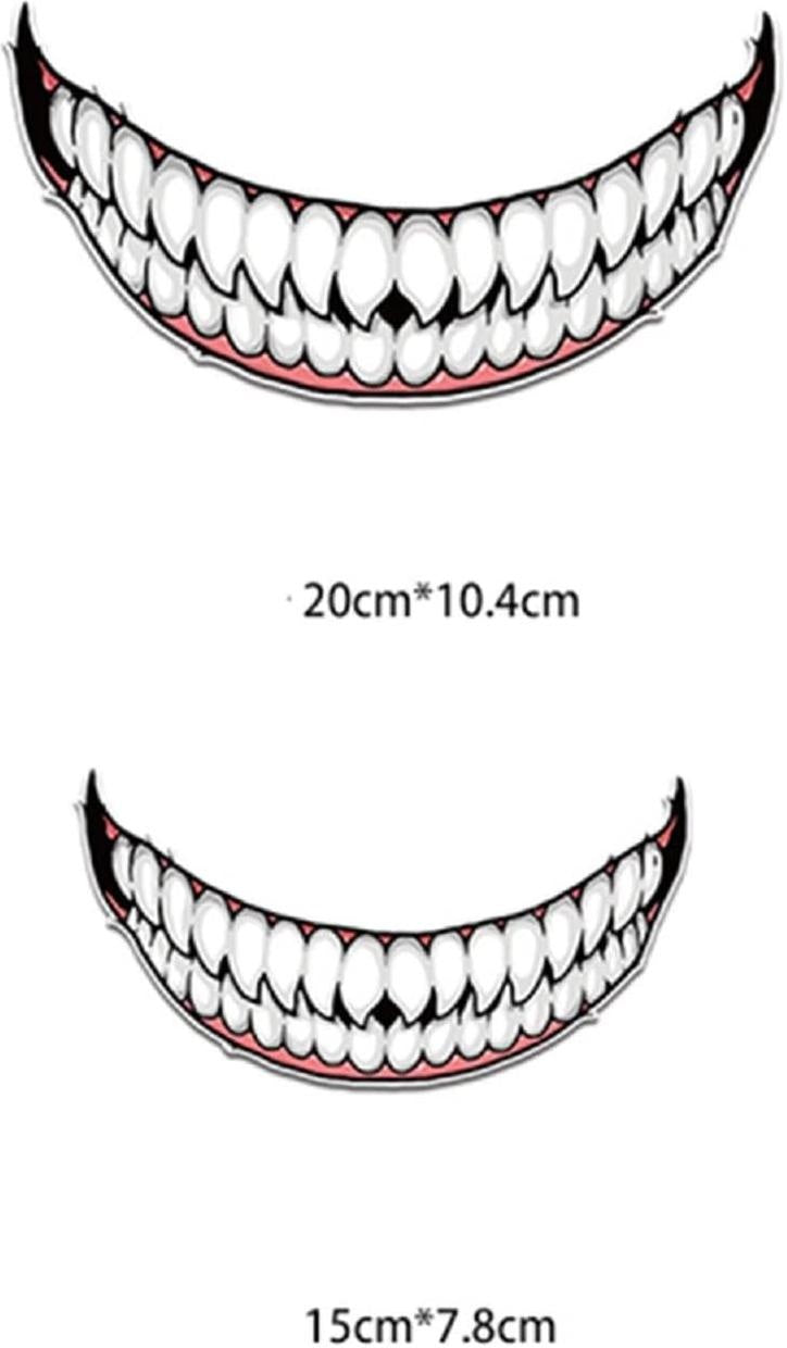 Decorative Stickers, Evil Teeth Tongue Decals for Motorcycle Helmets, Cars