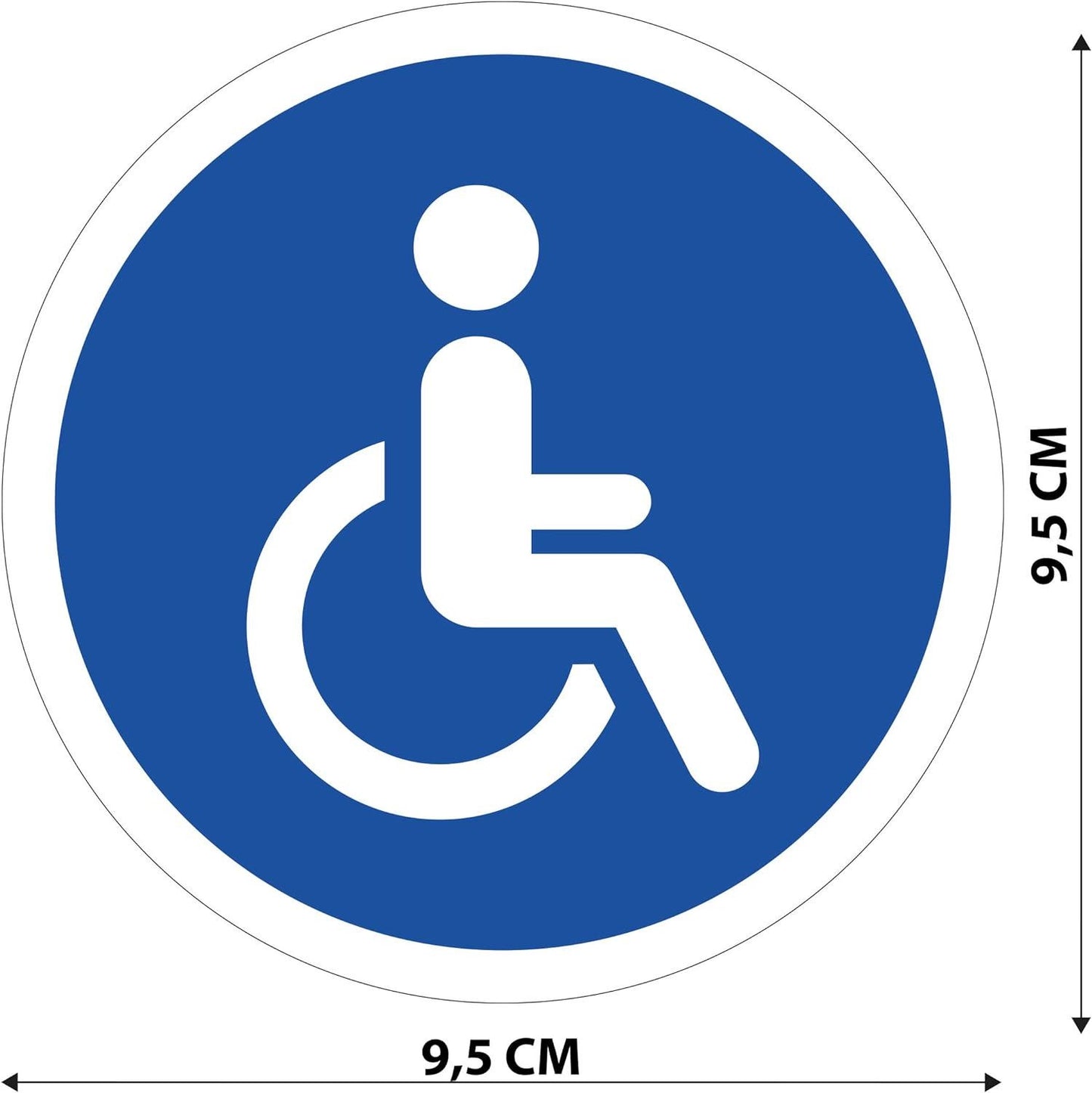 6X Autocollant handicapé de Voiture Fauteuil Roulant 9,5 x 9,5 cm