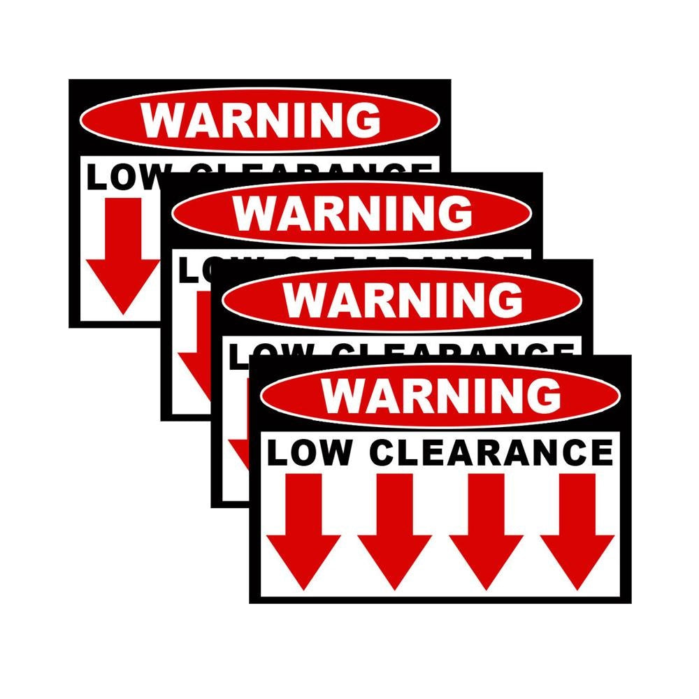 4X Low Clearance Warning Safety Sticker Rider Mini Truck JDM 4x4 Rack Safe Decal HD