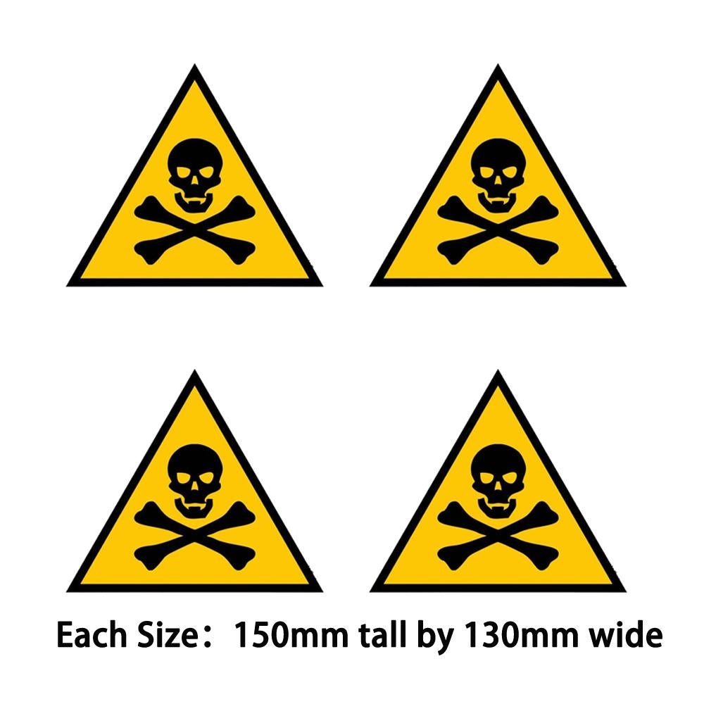 4X Sticker Decal Car Vinyl Jdm Bomb Tuning Poison Skull Warning Danger Bumper Warning Sticker Decal