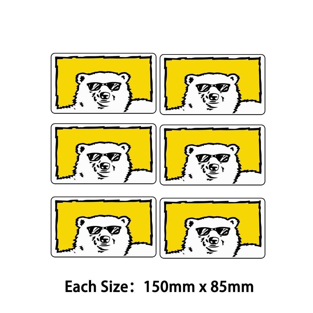 Pack of 6 150mmx85mm Bundaberg Rum Bundy Bear Stickers Camping Trailer Bar Fridge Mancave