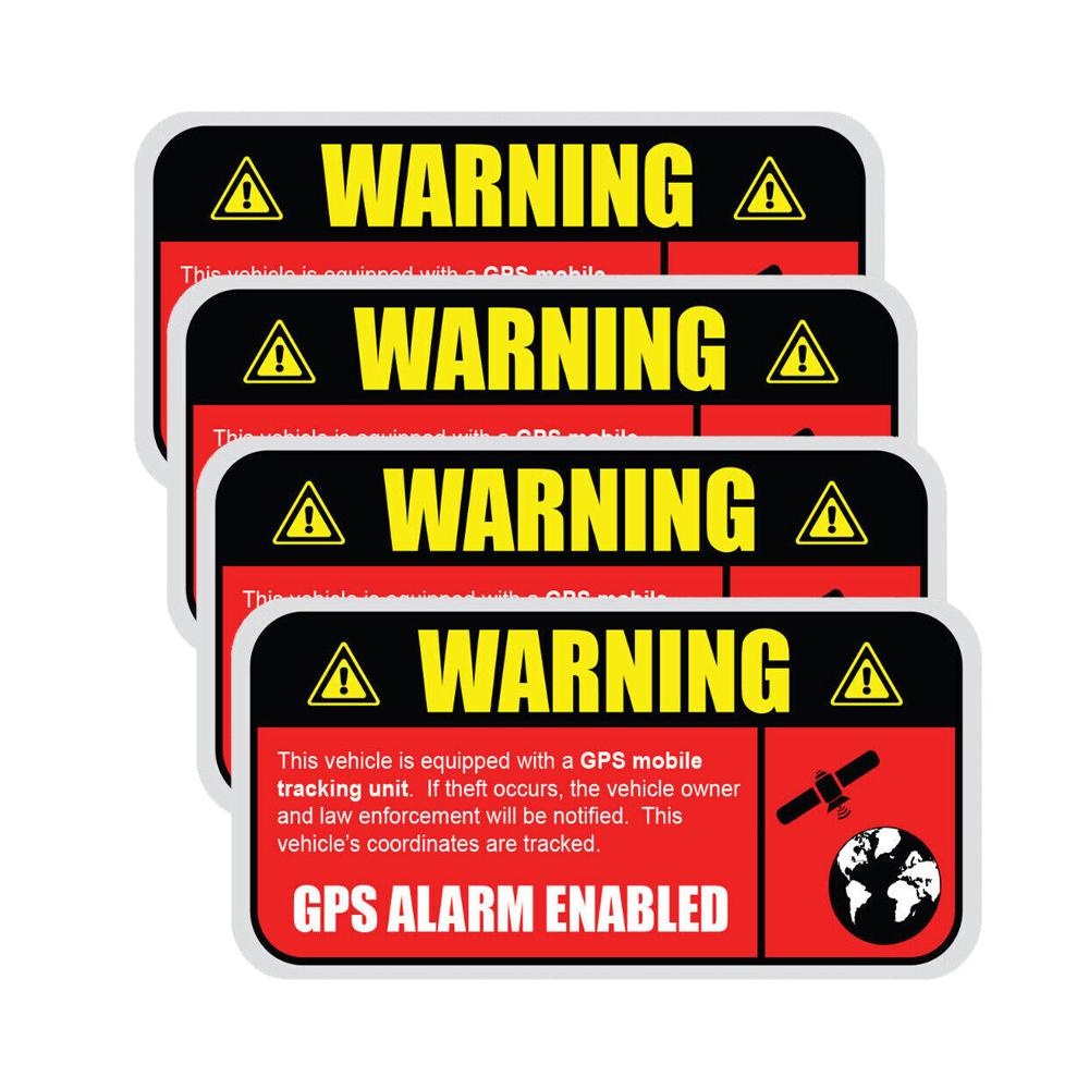 4X GPS Tracking Sticker Vehicle Anti Theft Security Window Decal Caution Warning Sticker