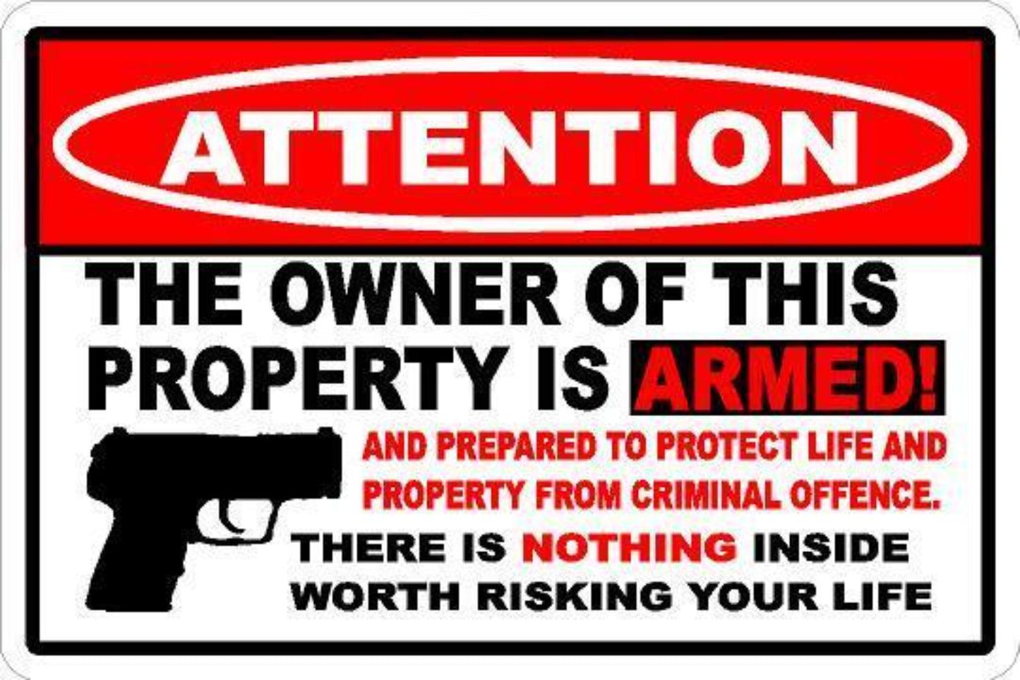 3X Owner Armed Warning Vinyl Decal Sticker 2nd Amendment
