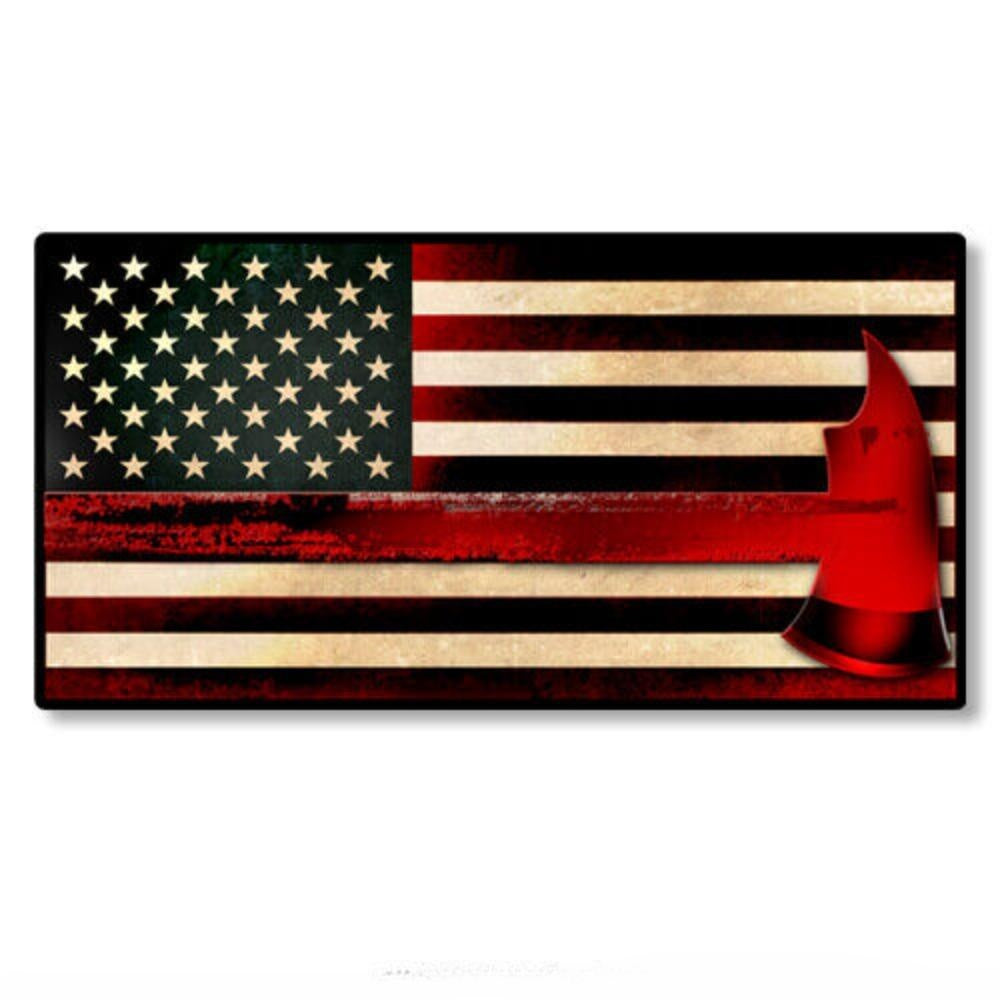 3X Firefighter Thin Red Line Flag Sticker Decal