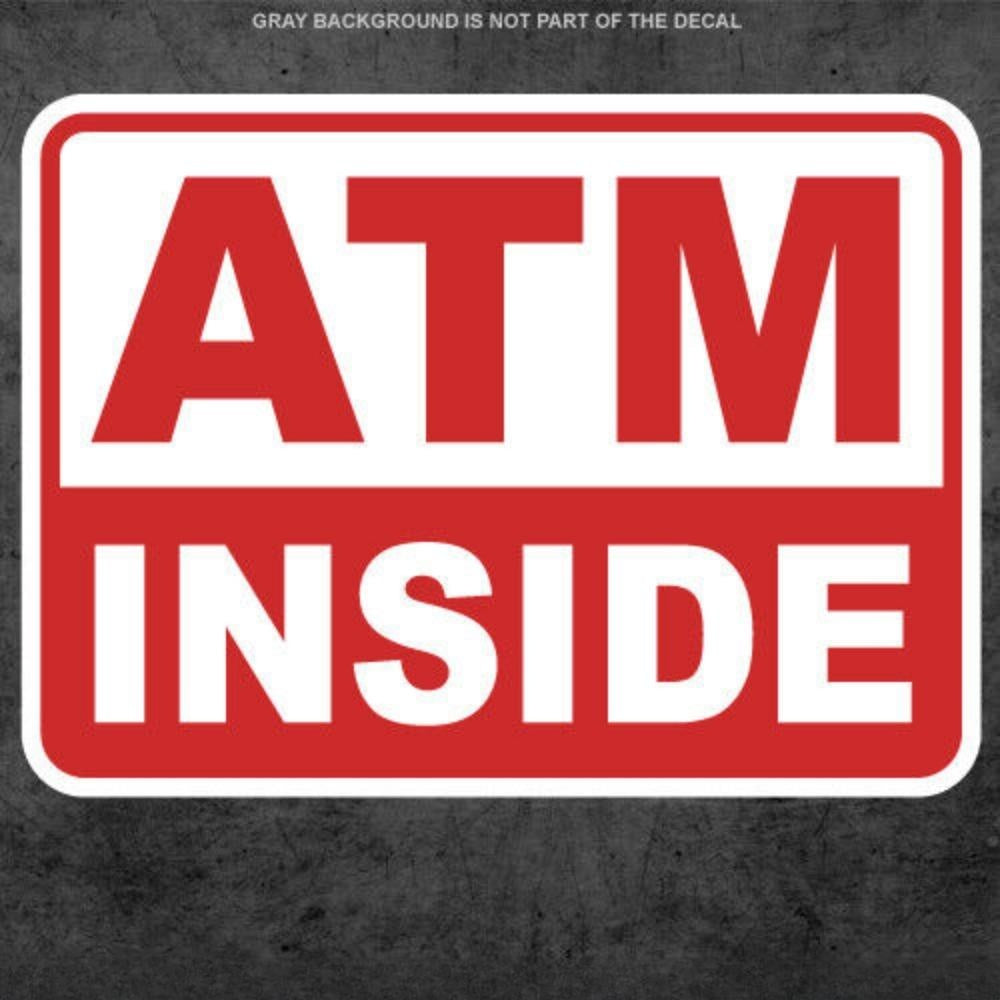 3X ATM Sticker Decal Business Cash Machine Store Window Money Debit Card