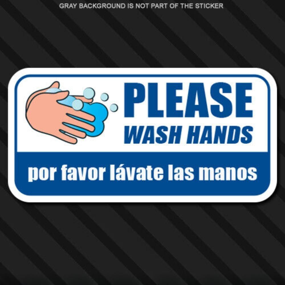 3X Wash Hands Sticker Decal Safety Sterilize Sign Window Business Store Sticker Decal