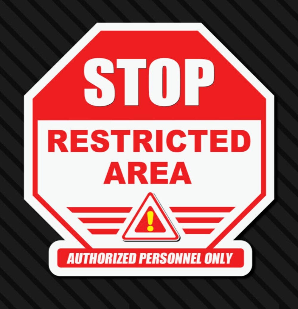 3X Restricted Area Sticker Authorized Personnel Warning Decal Notice Property Stop
