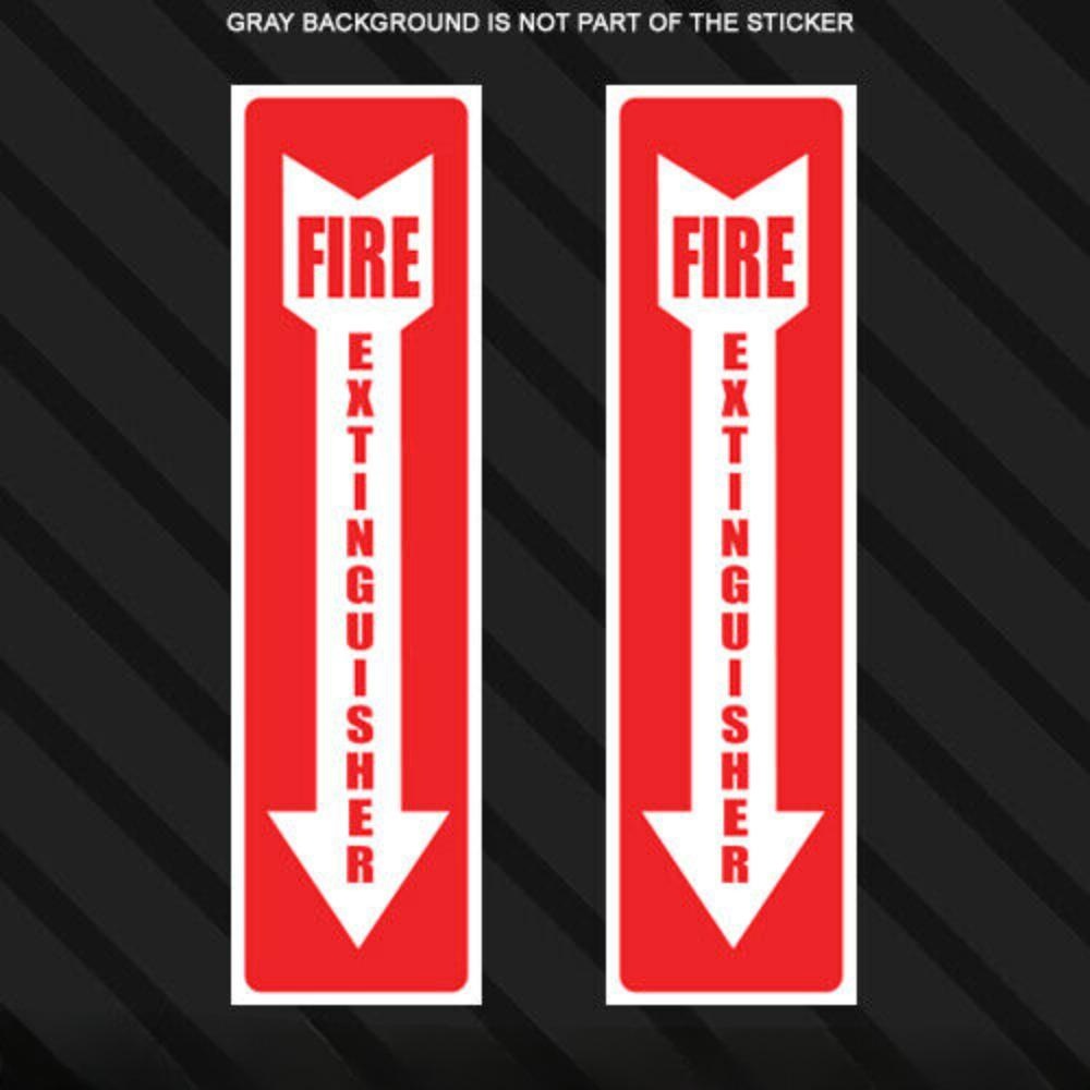 FIRE EXTINGUISHER Sticker Decals Inspection Smoke Alarm Emergency Caution