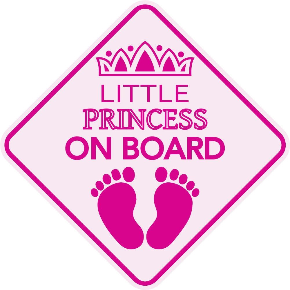 3X Little Princess On Board Baby Car Sign Window Decal Bumper Sticker Vinyl Safety