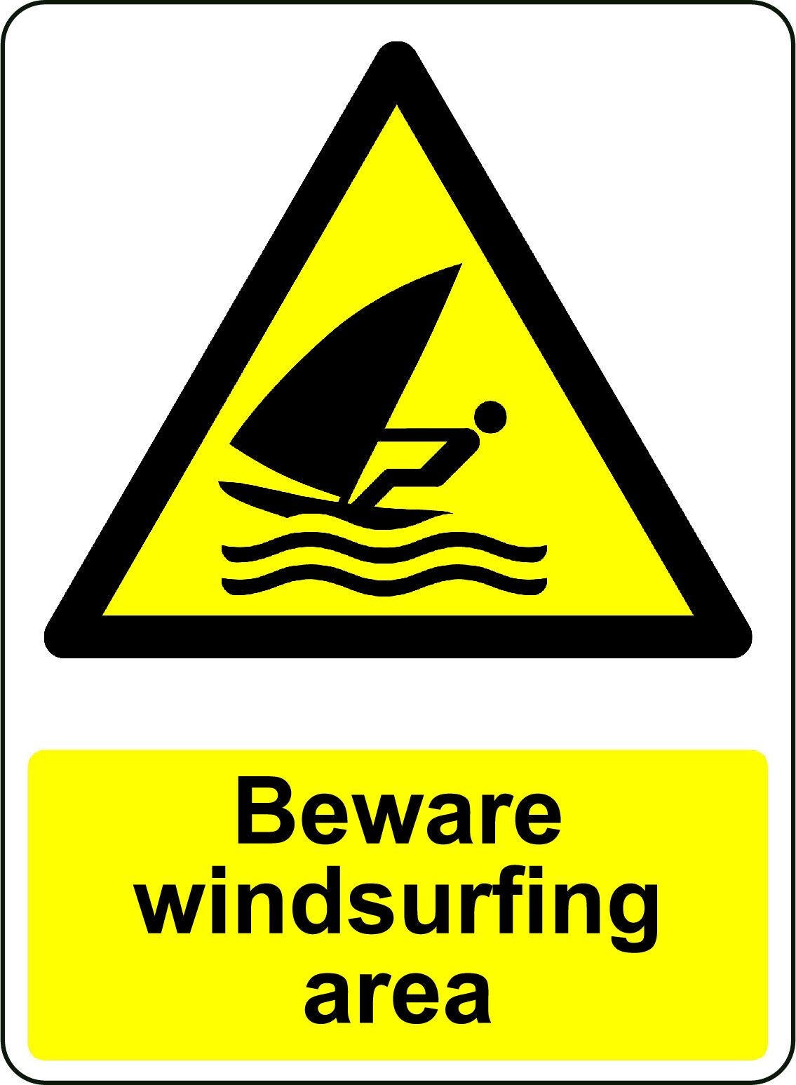 2X Warning Beware Windsurfing Area Osha Decal Safety Sign Sticker Decal